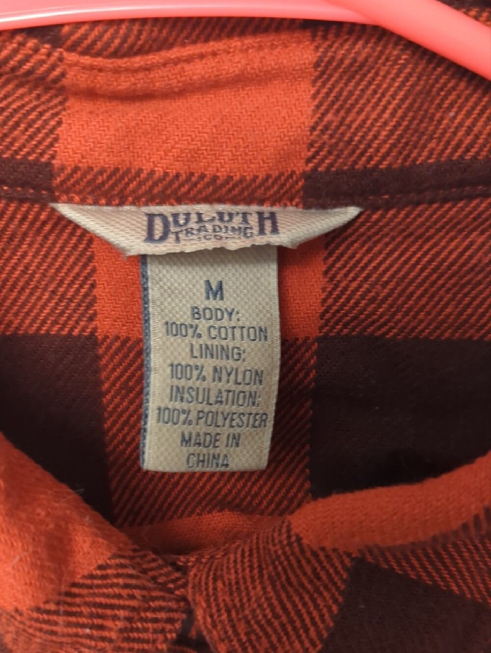Men's Orange & Brown Plaid Field Jacket Duluth Flannel And Quilted Duck Line- M - Picture 2 of 16
